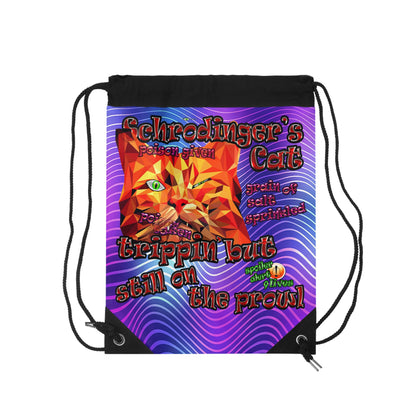 schrodinger's cat - Drawstring Bag (purple wave)