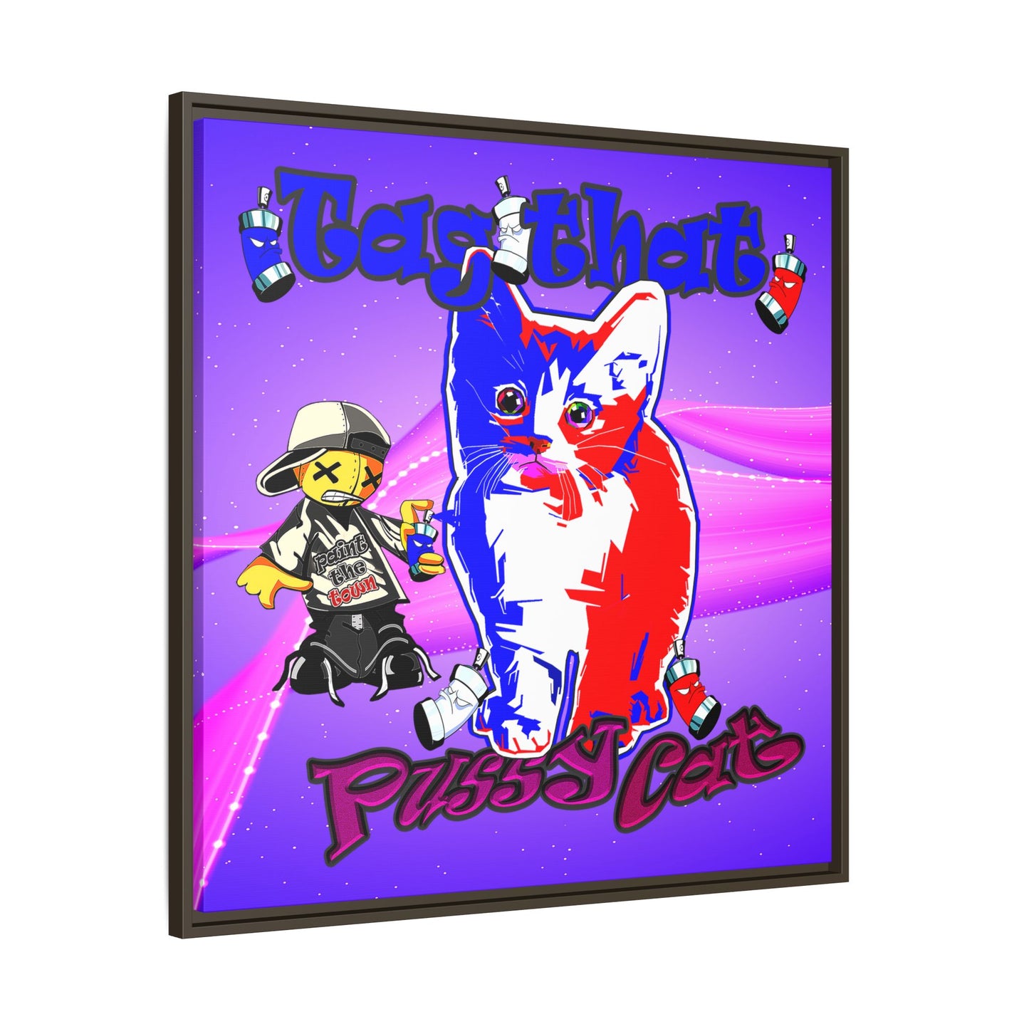 tag that - framed canvas art (purple-pink wave)