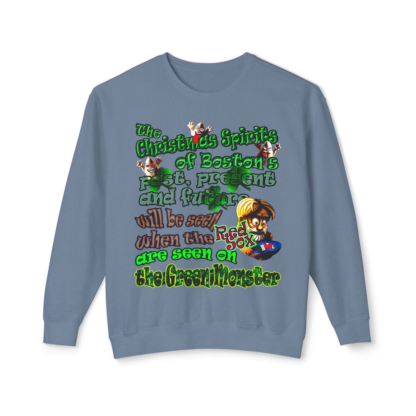 christmas spirits of boston - Unisex Lightweight Crewneck Sweatshirt