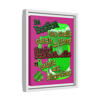 celtics logo - framed canvas art (pink)