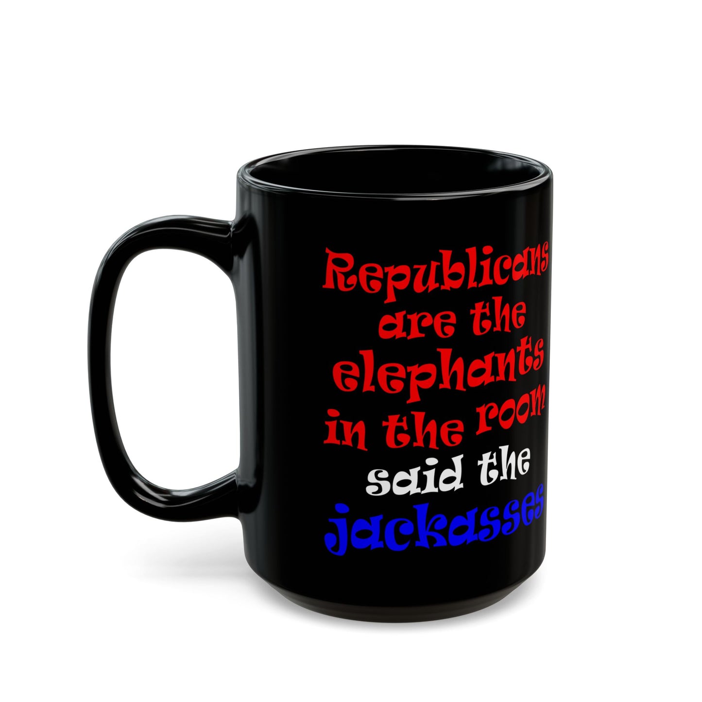 donkeys and elephants - Black Mug (black)
