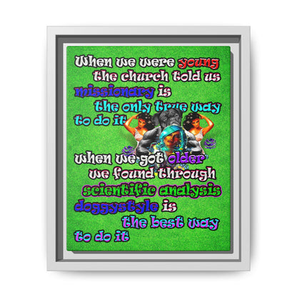 doggystyle - framed canvas art (green turf)