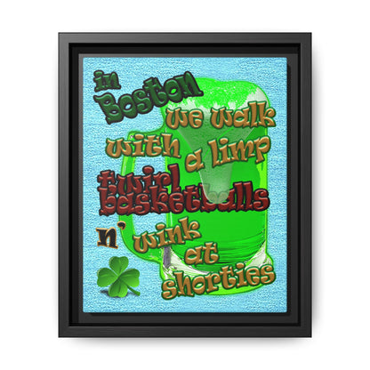 celtics logo - framed canvas art (faded blue)