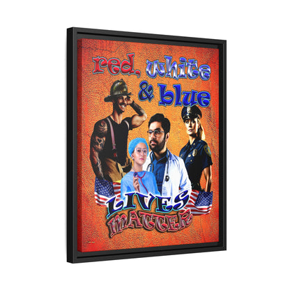 rw&b lives matter - framed canvas art (burnt orange)