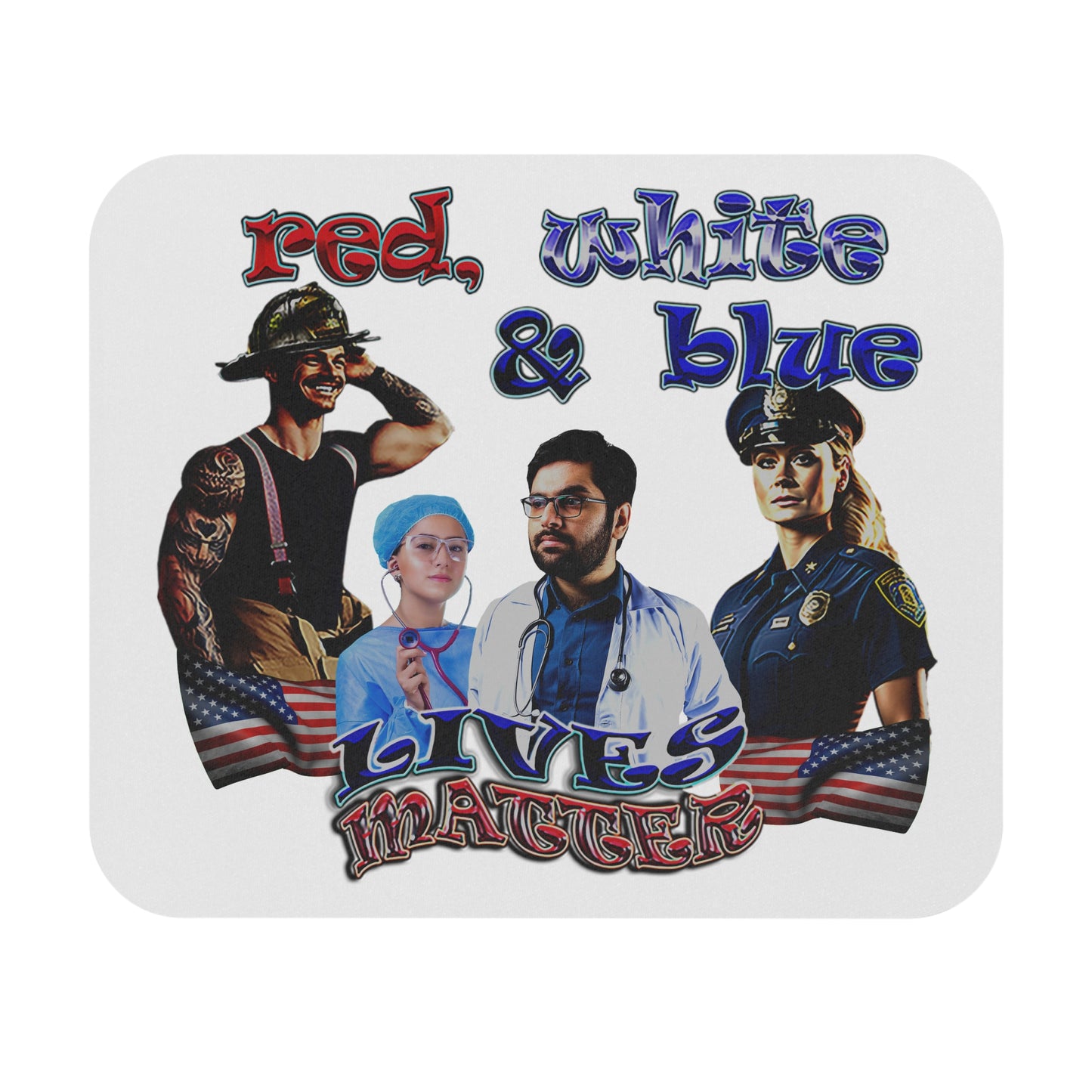 rw&b lives matter - Mouse Pad (Rectangle) (white)