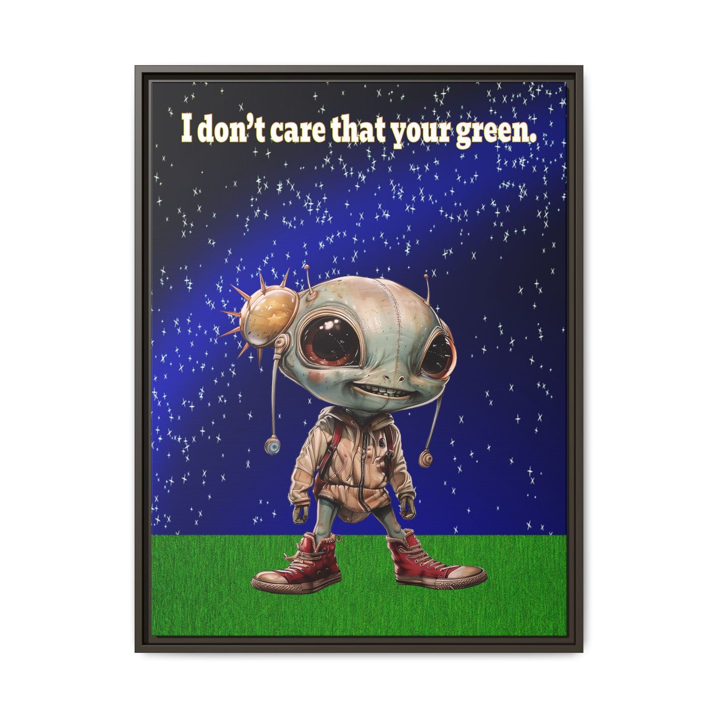 I don't care that your green - framed canvas art ('snoops' background)