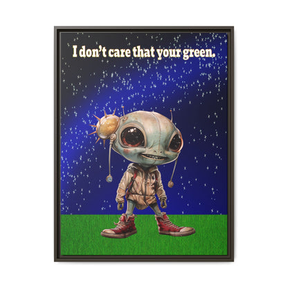 I don't care that your green - framed canvas art ('snoops' background)