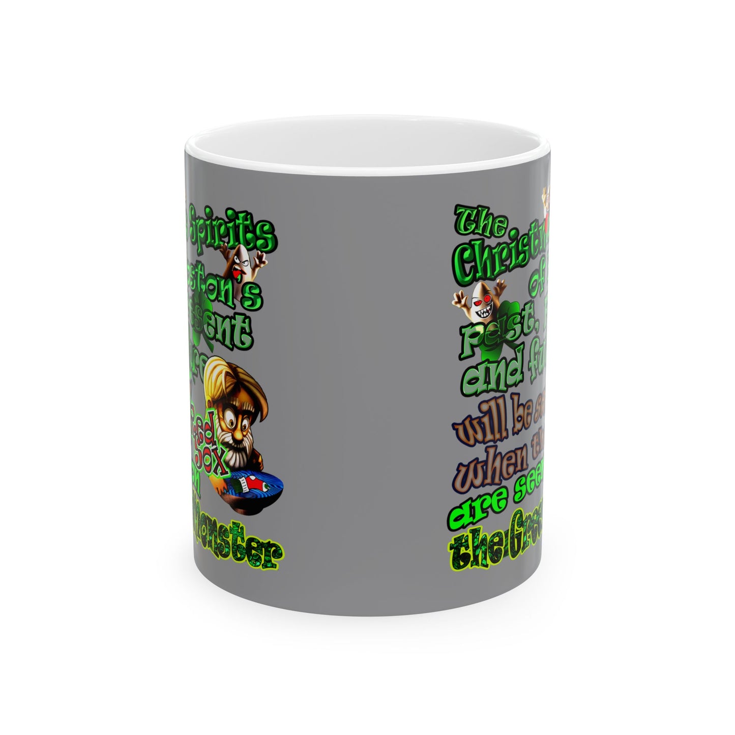 christmas spirits of boston - White Mug (grey)