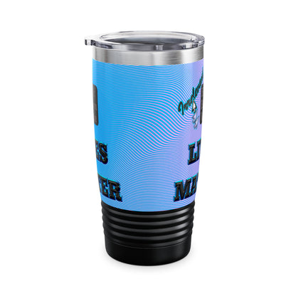irrelevant - Ringneck Tumbler, 20oz (light blue-purple wave)
