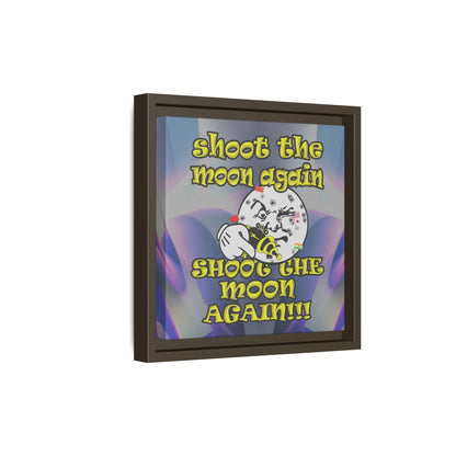 shoot the moon again - framed canvas art (grey-pink wave)