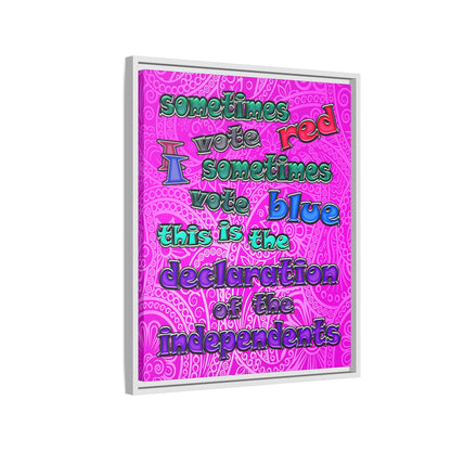 declaration of the independents - framed canvas art (pink swirl)