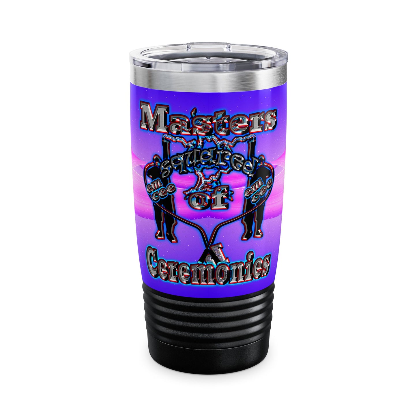em cee squared - Ringneck Tumbler, 20oz (purple-pink wave)