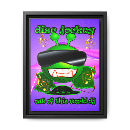 disc jockey - framed canvas art (purple-pink wave)