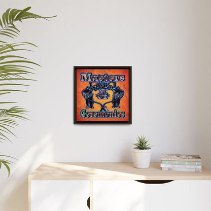 em cee squared - framed canvas art (burnt orange)