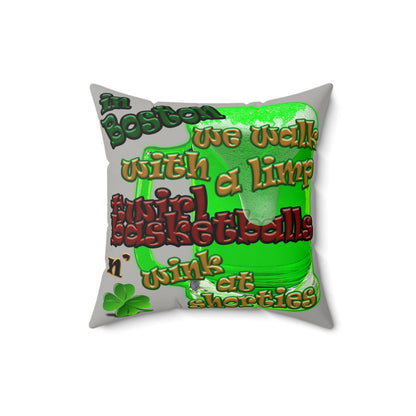 celtics logo - Faux Suede Square Pillow - (light grey)