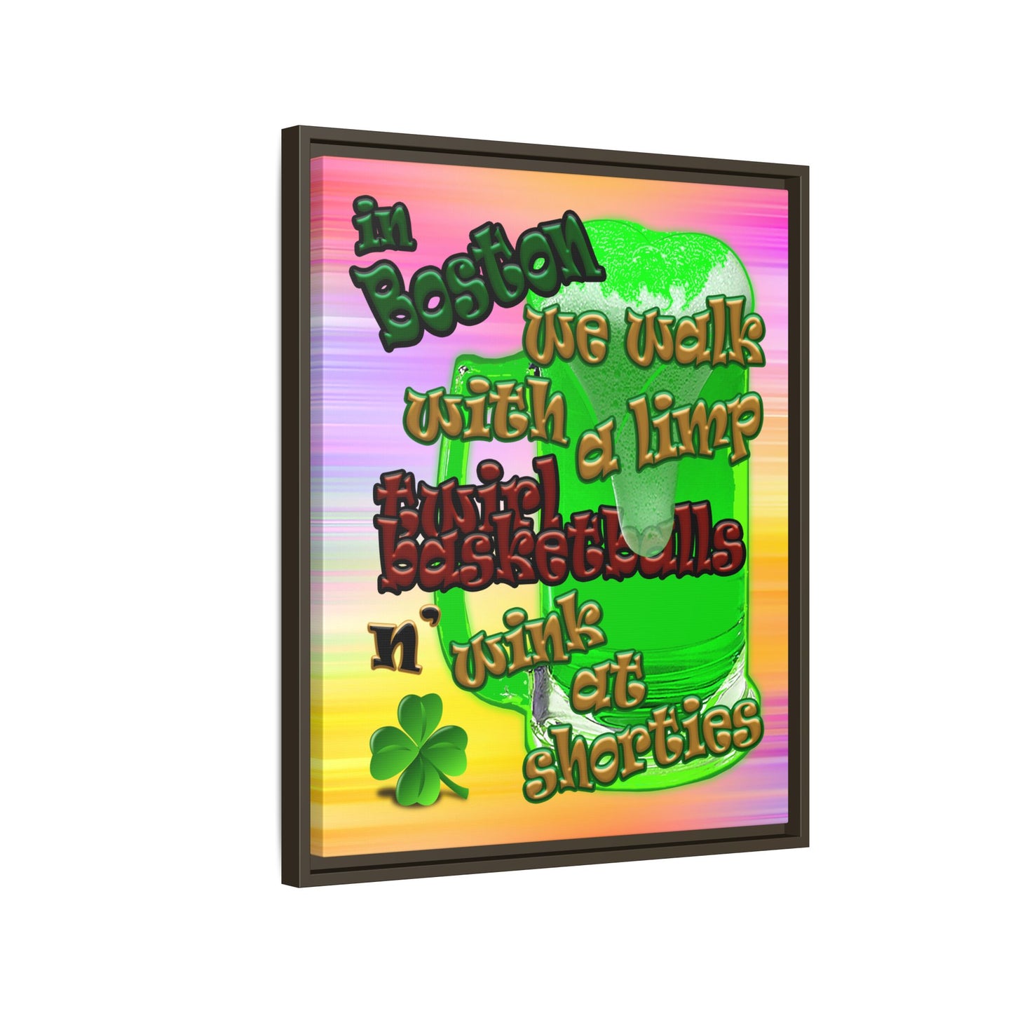 celtics logo - framed canvas art (color blur)