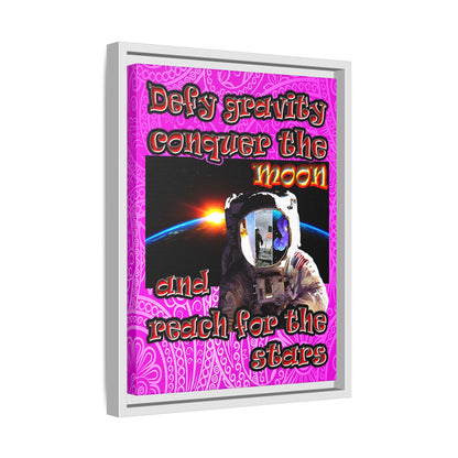 defy conquer reach - framed canvas art (pink swirl)