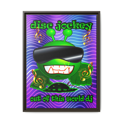 disc jockey - framed canvas art (purple wave)