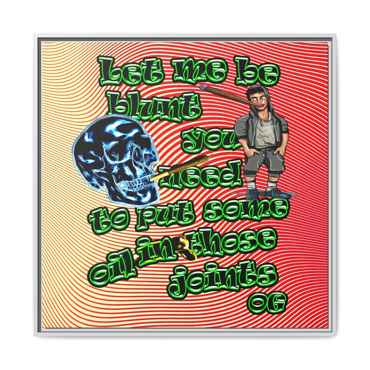og - framed canvas art (yellow-orange wave)