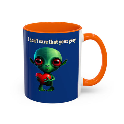 I don't care that your grey - Accent Mug (dark blue)