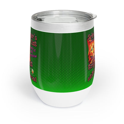 schrodinger's cat - Chill Wine Tumbler (logo green)