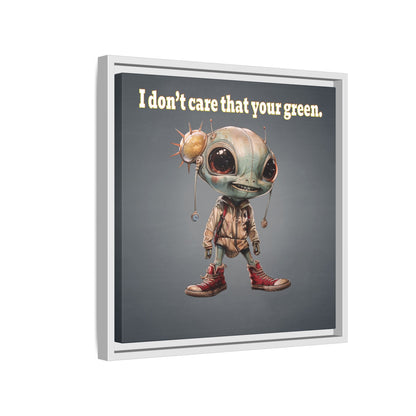 I don't care that your green - framed canvas art (grey-light grey)