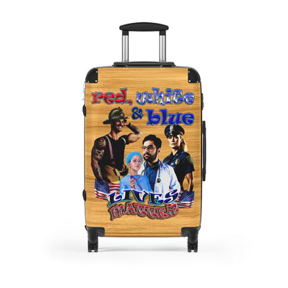 rw&b lives matter - Suitcase (butterscotch wood finish)
