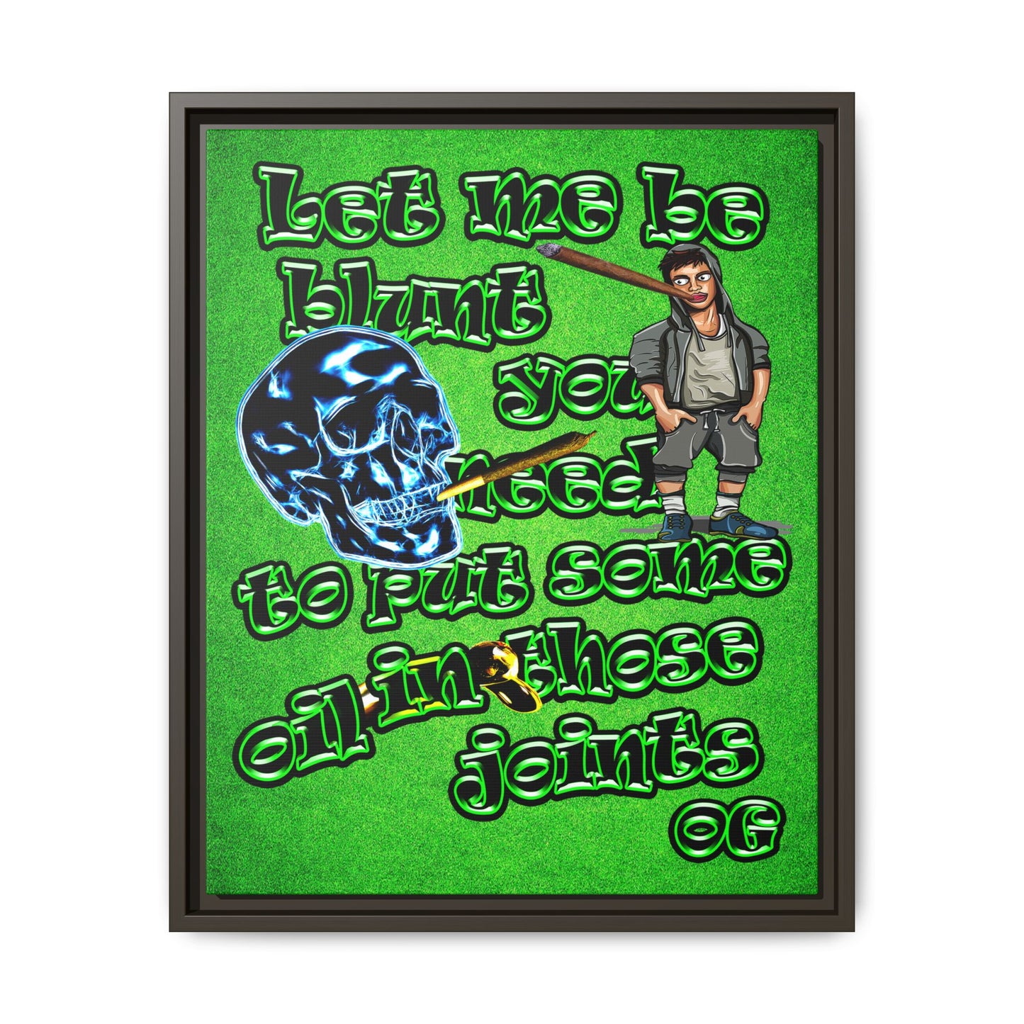 og - framed canvas art (green turf)
