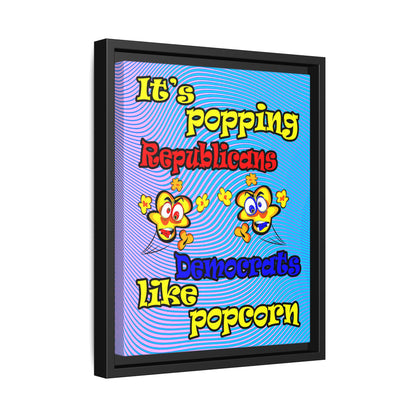 popping like popcorn - framed canvas art (light blue-purple wave)