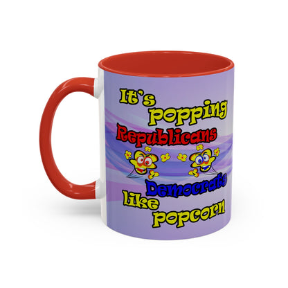 popping like popcorn - Accent Mug (light blue-pink wave)