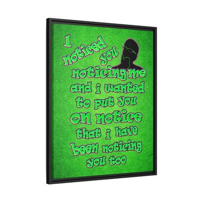 noticed you noticing - framed canvas art (green turf)