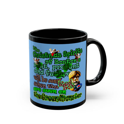 christmas spirits of boston - Black Mug (light blue)