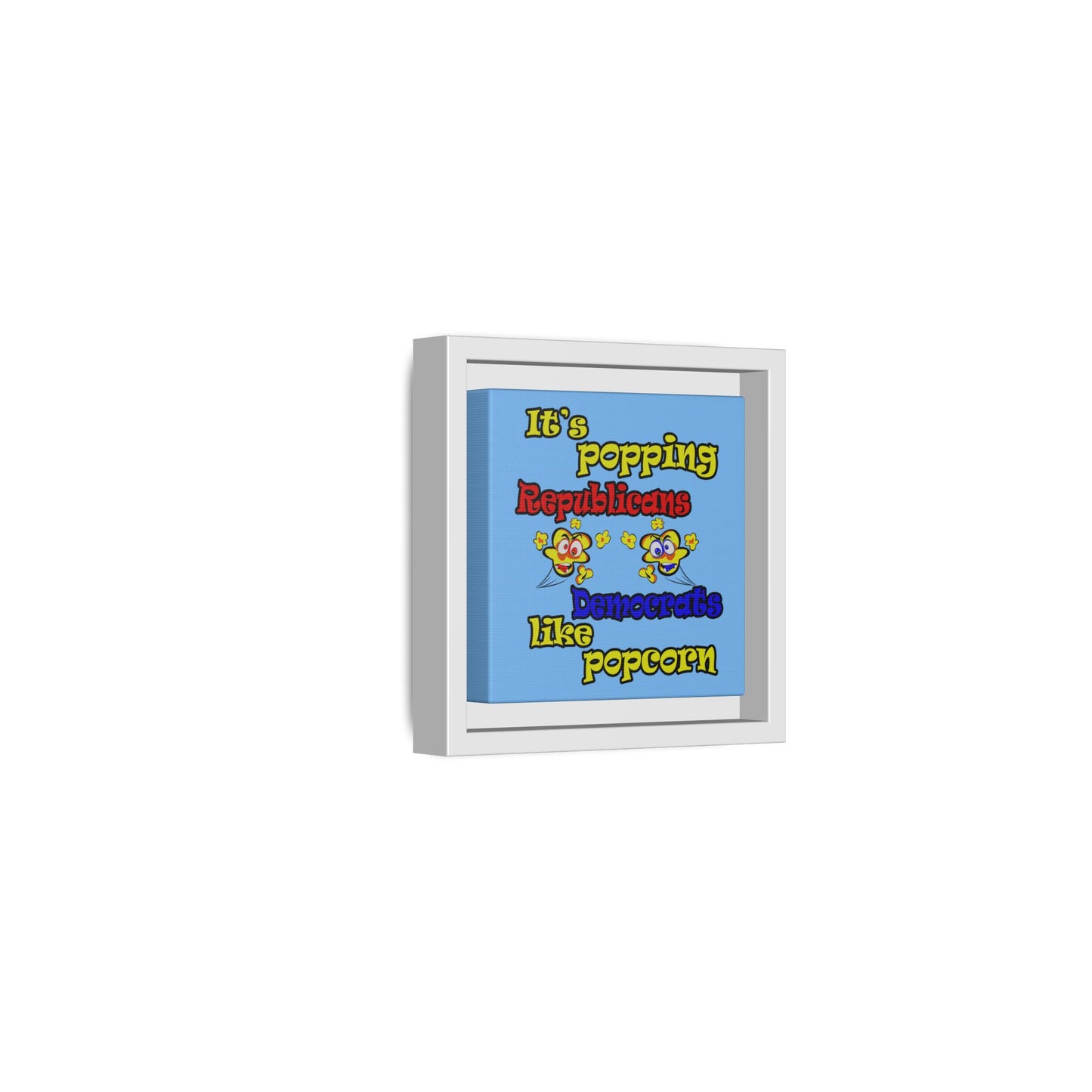 popping like popcorn - framed canvas art (light blue)