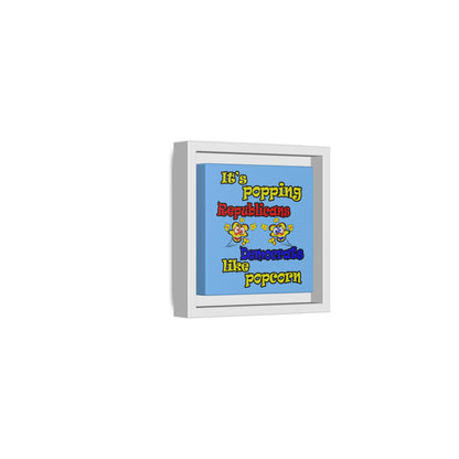 popping like popcorn - framed canvas art (light blue)