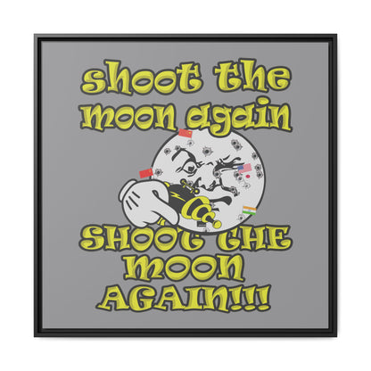 shoot the moon again - framed canvas art (grey)