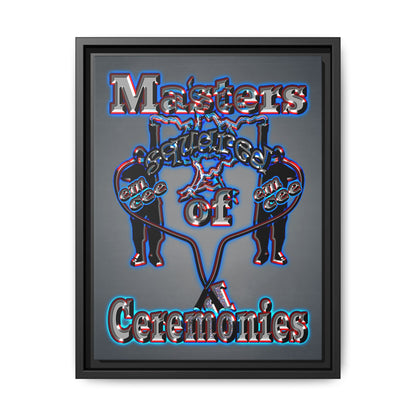 em cee squared - framed canvas art (grey-light grey)