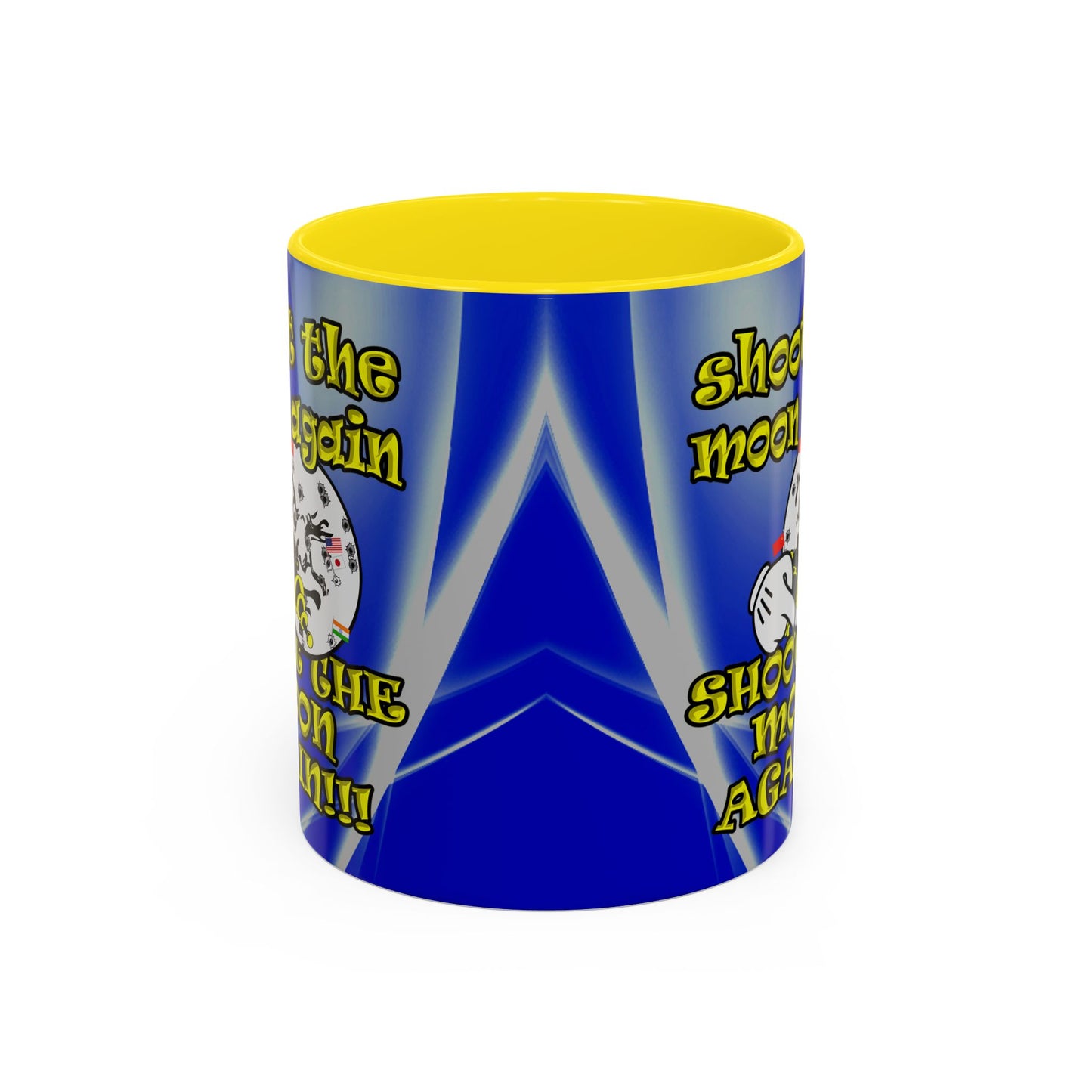 shoot the moon again - Accent Mug (blue-white wave)