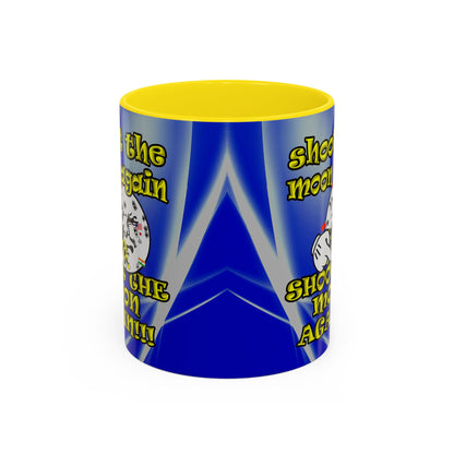 shoot the moon again - Accent Mug (blue-white wave)