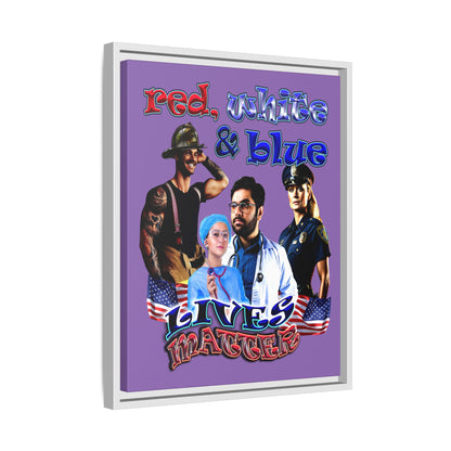rw&b lives matter - framed canvas art (light purple)