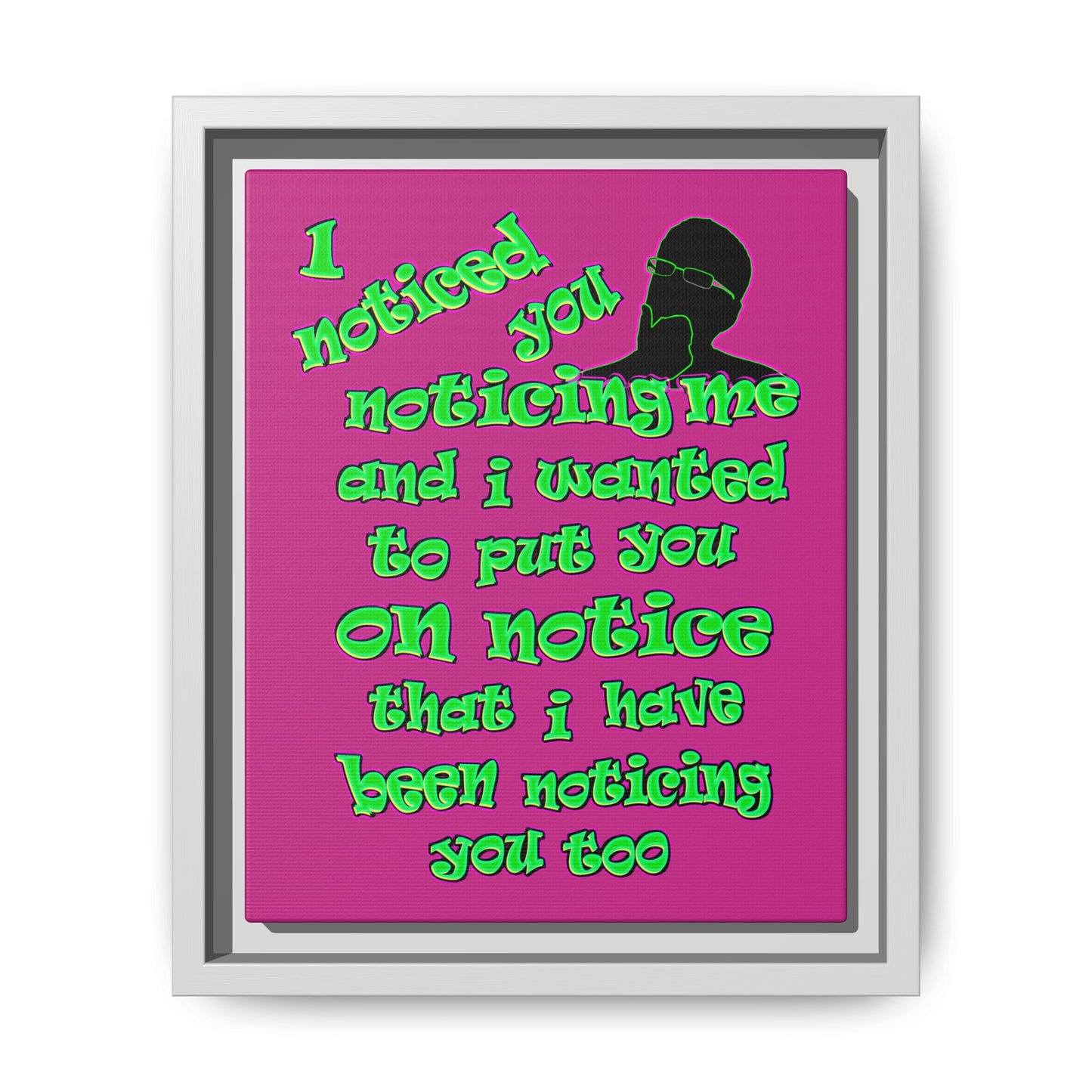 noticed you noticing - framed canvas art (pink)