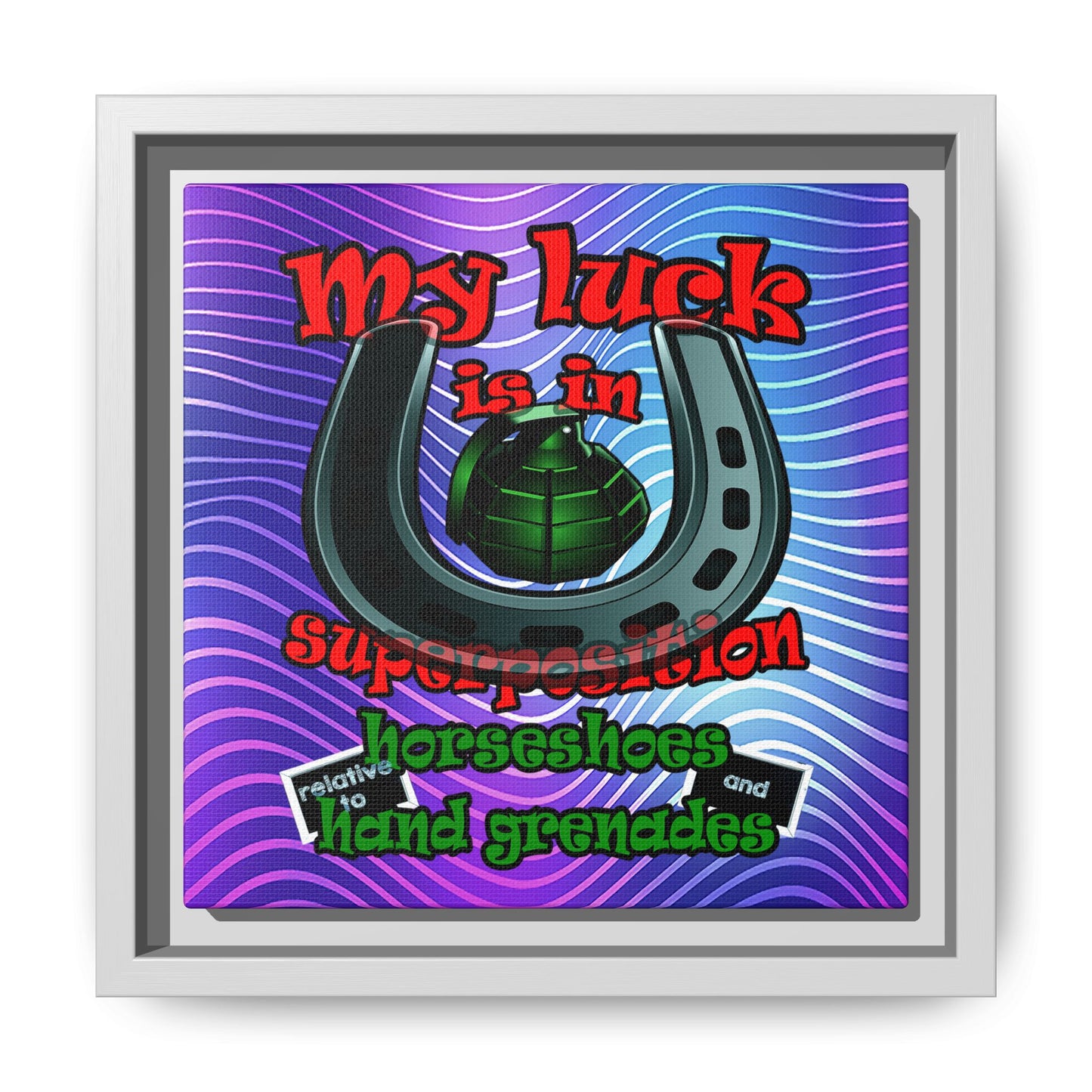my luck - framed canvas art (purple wave)
