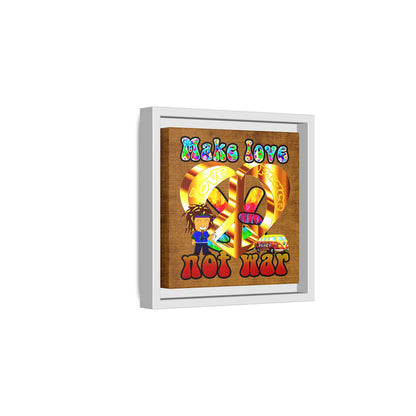 love peace - framed canvas art (brown papyrus)