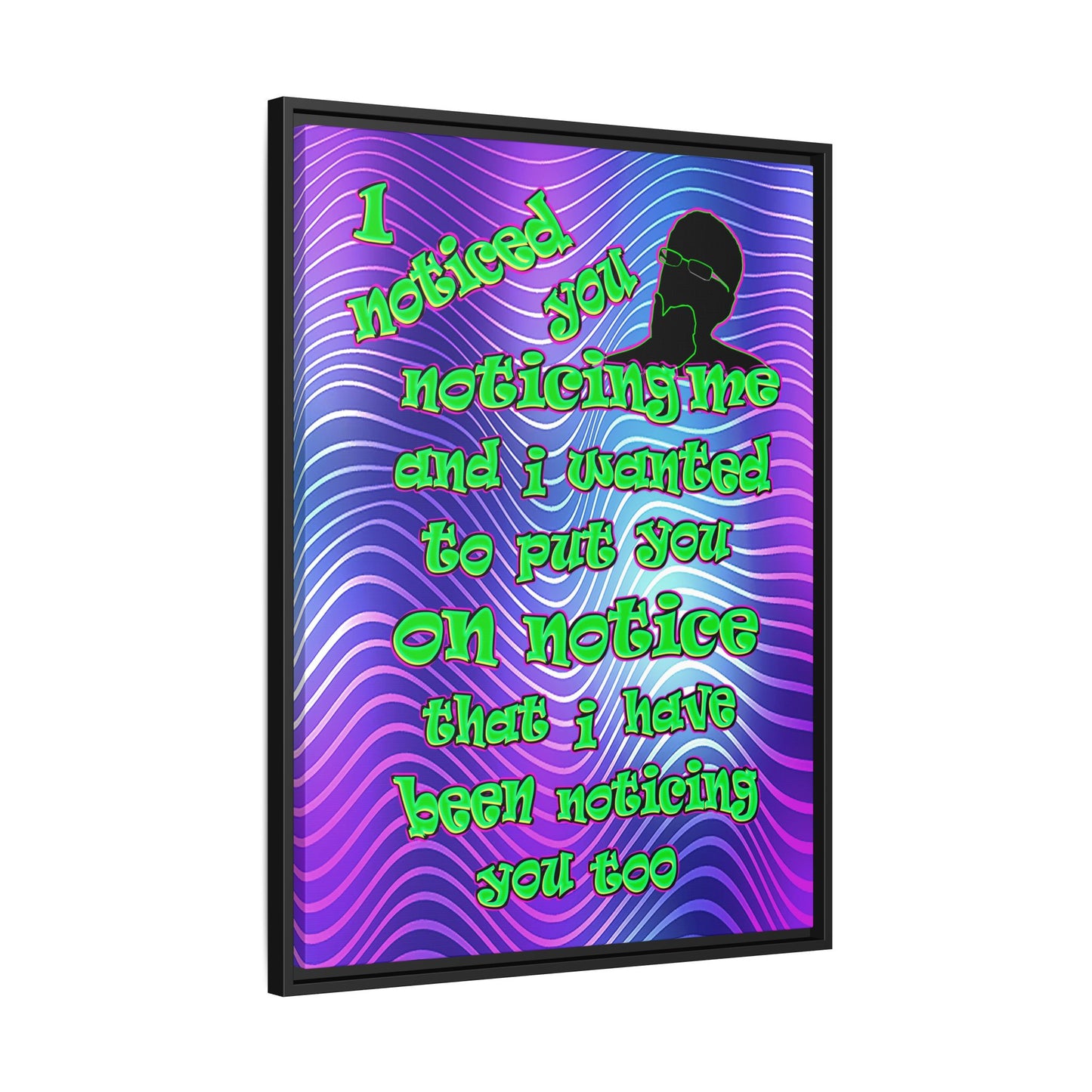 noticed you noticing - framed canvas art (purple wave)
