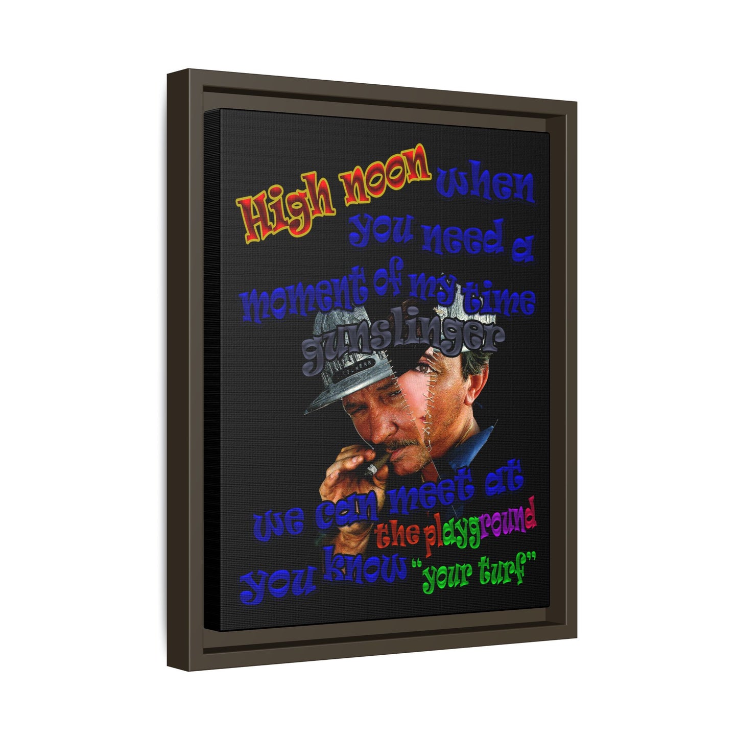 high noon - framed canvas art (black)