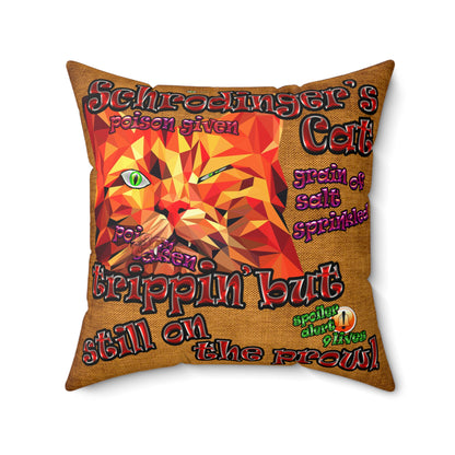 schrodinger's cat - Faux Suede Square Pillow - (dichromatic brown papyrus)
