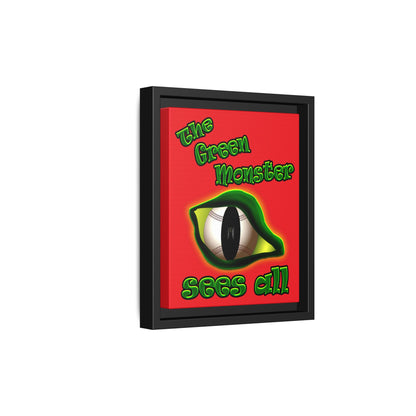 green monster - framed canvas art (red)