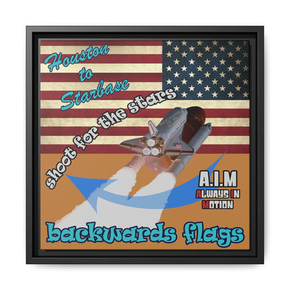 shoot for the stars - framed canvas art (light brown)
