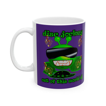 disc jockey - White Mug (purple)