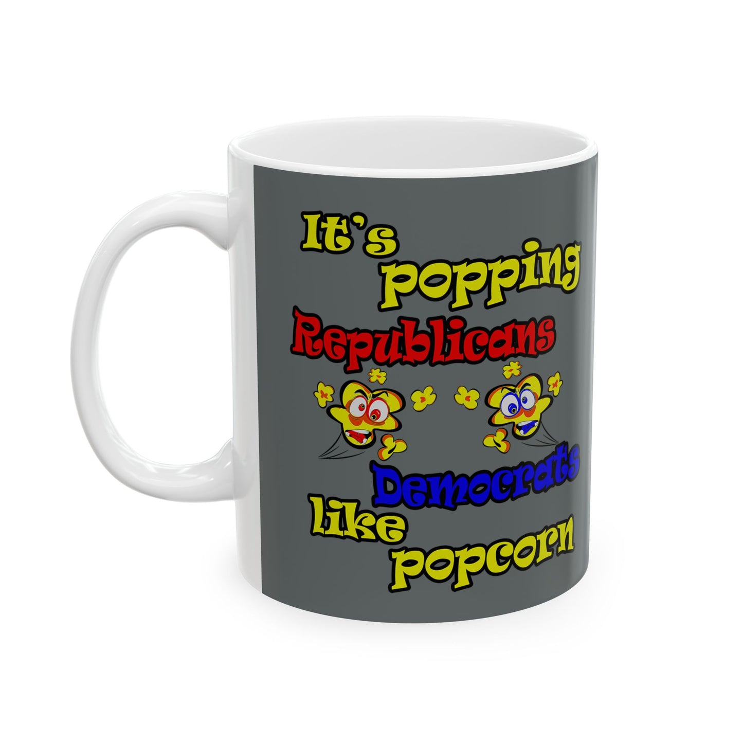 popping like popcorn - White Mug (dark grey)