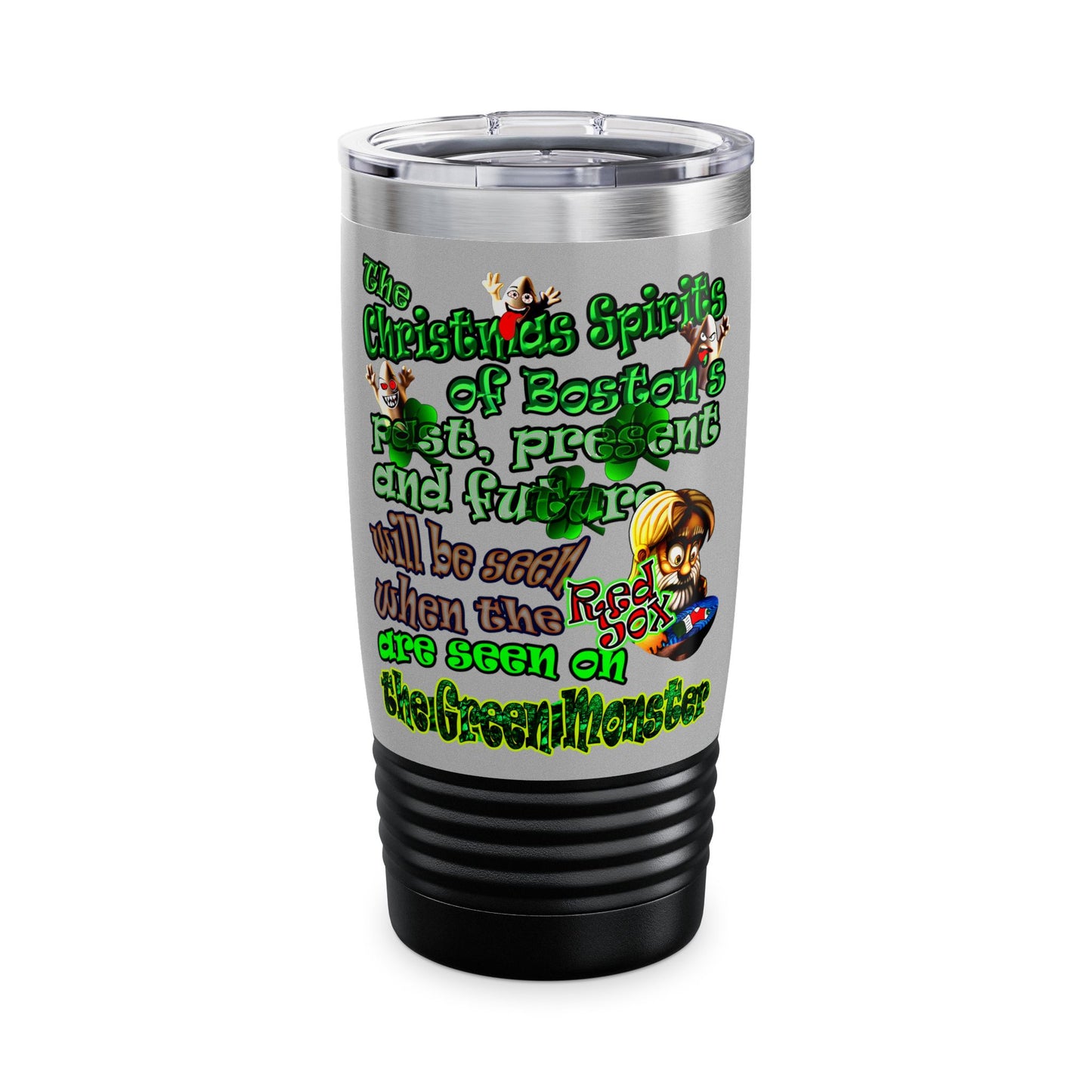 christmas spirits of boston - Ringneck Tumbler, 20oz (light grey)